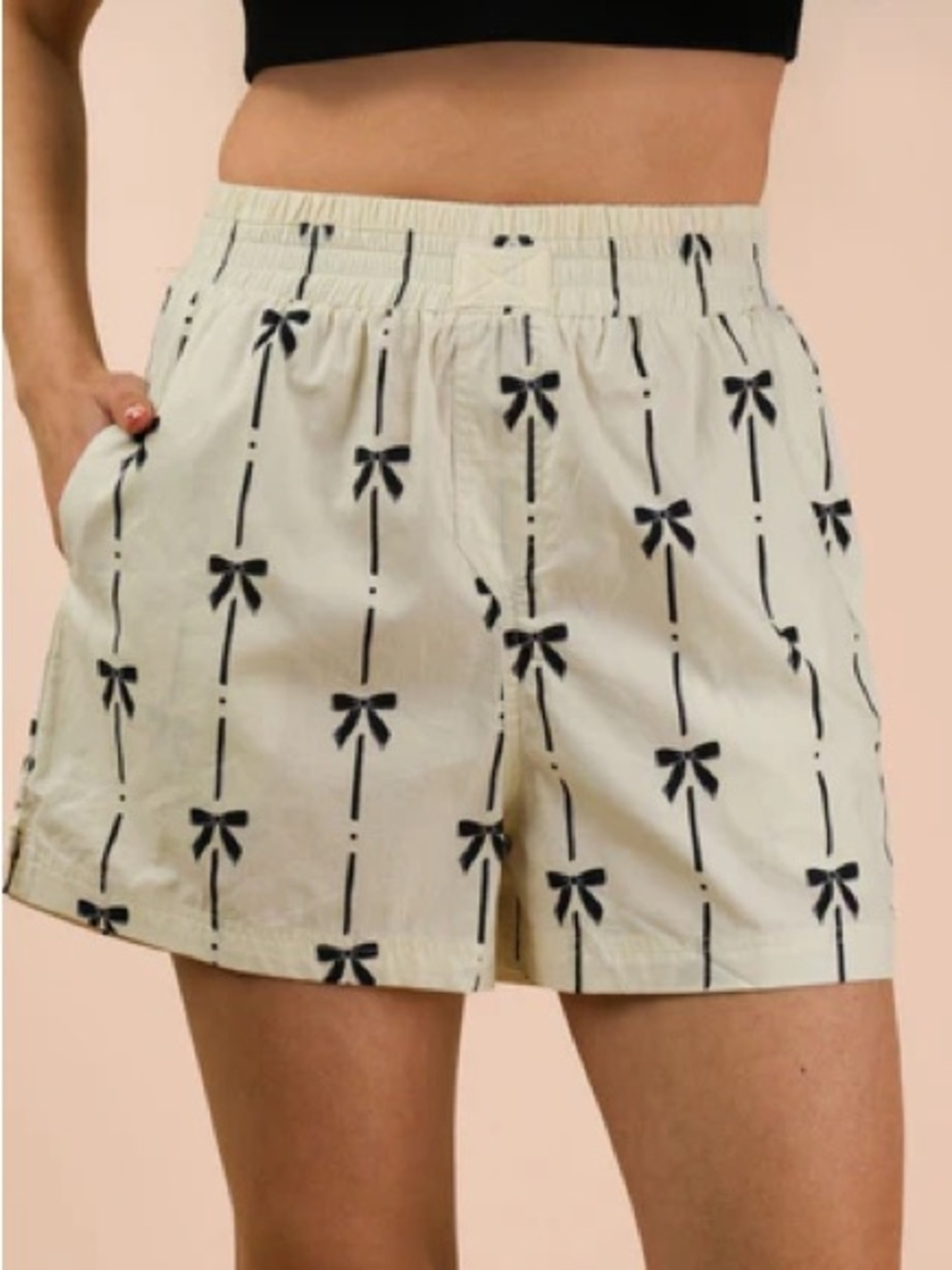 NWT Very J Newin Bow Printed Boxer Shorts Size L